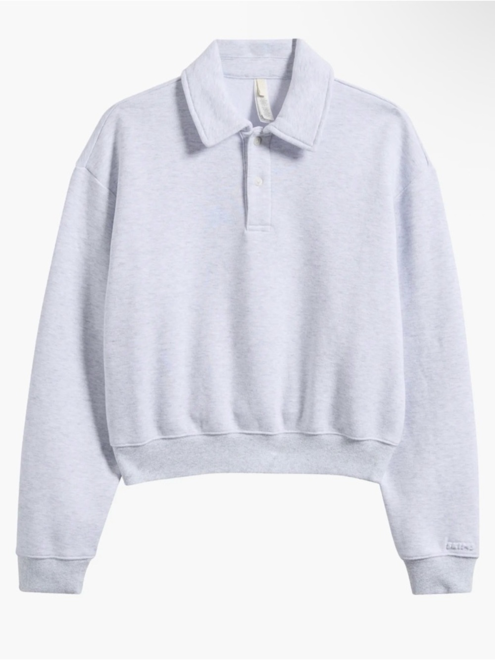 SKIMS Light Heathered Gray Cropped Polo Cozy Sweatshirt - Picture 4 of 9